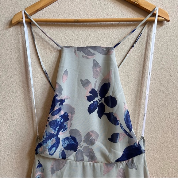 Lulu’s All I Need Grey Floral Print Lace-Up Maxi Dress - Picture 5 of 6